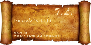 Turcsák Lili névjegykártya